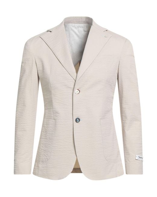 Berna White Blazer Cotton, Elastane for men