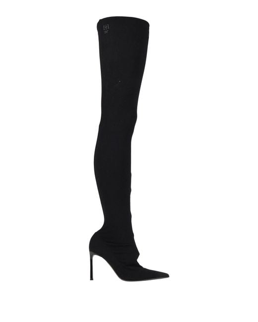 SERGIO ROSSI X WOLFORD Black Boot Polyamide, Elastane