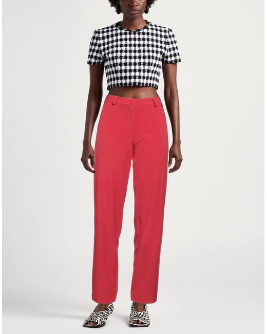 Dixie Red Pants Polyester, Viscose, Elastane