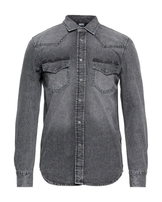 DIESEL Gray Denim Shirt for men