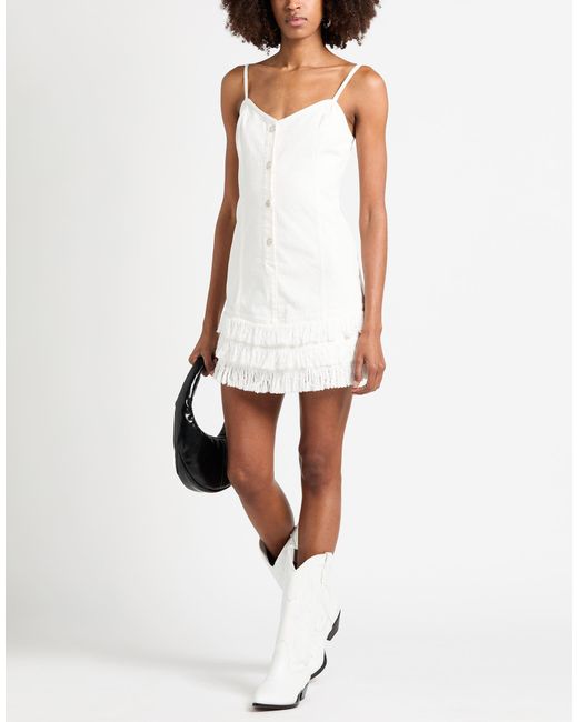 Grifoni White Mini Dress Cotton, Elastane