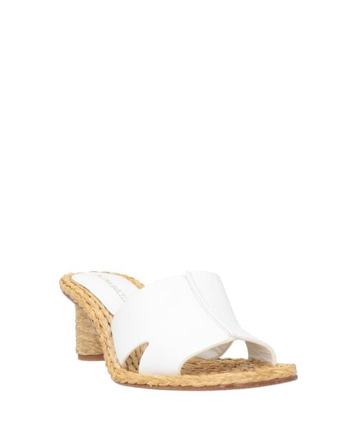 Paloma Barceló Sandals Leather, Natural Raffia