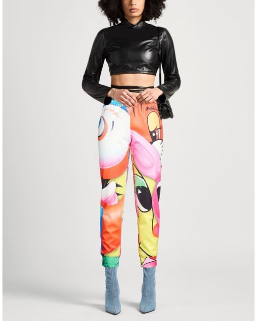 Moschino Multicolor Pants Polyester, Cotton