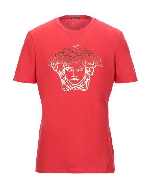 Versace T-shirt in Red for Men - Lyst