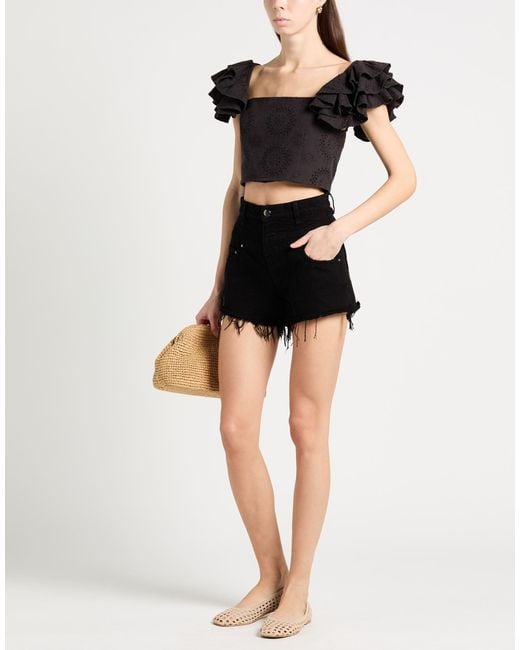 Amiri Black Denim Shorts Cotton, Elastomultiester, Elastane