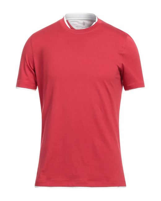 Camiseta Brunello Cucinelli de hombre de color Red