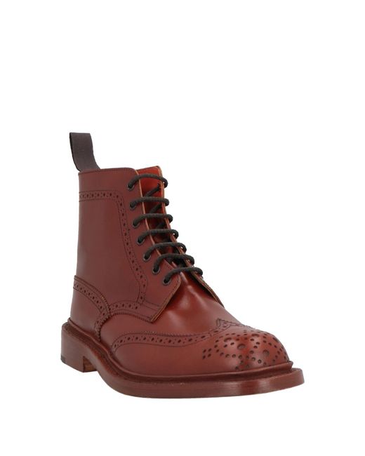 Tricker's Red Ankle Boots Leather