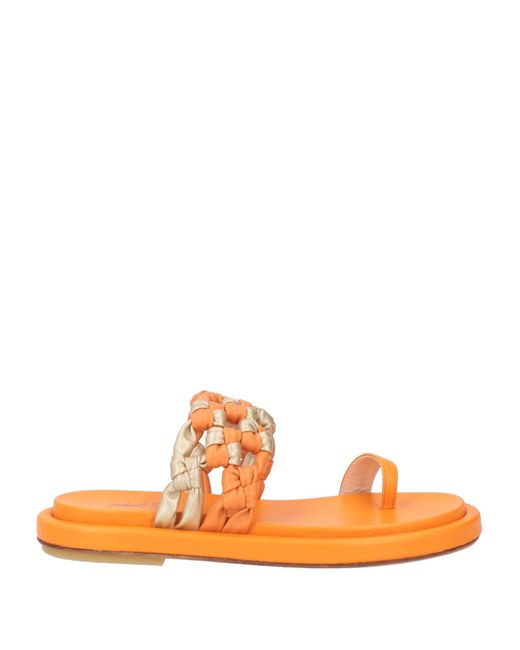 Fabi Orange Thong Sandal Leather