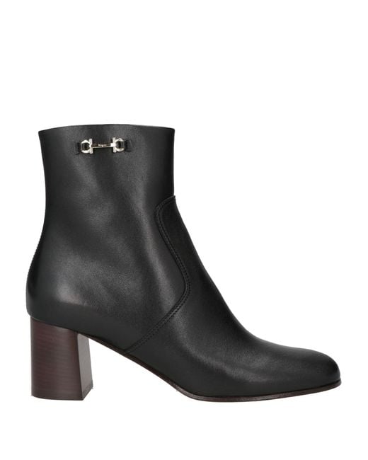 Ferragamo Black Ankle Boots Calfskin