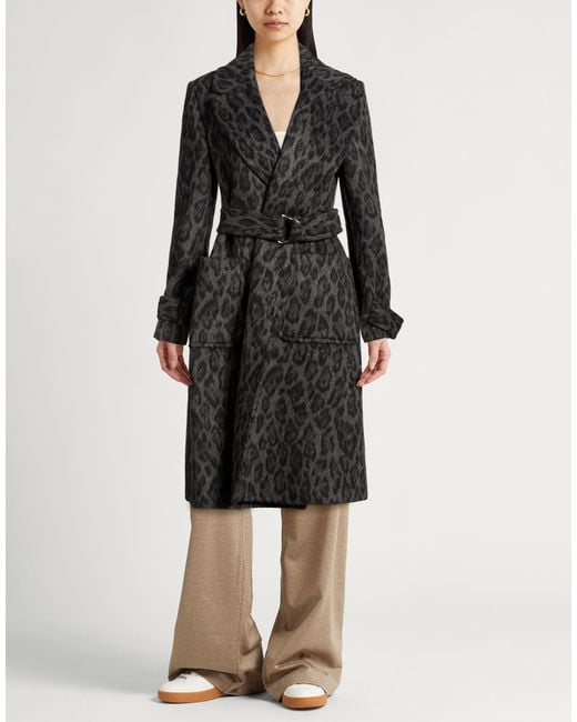 Anna Molinari Black Coat Acrylic, Polyester, Wool
