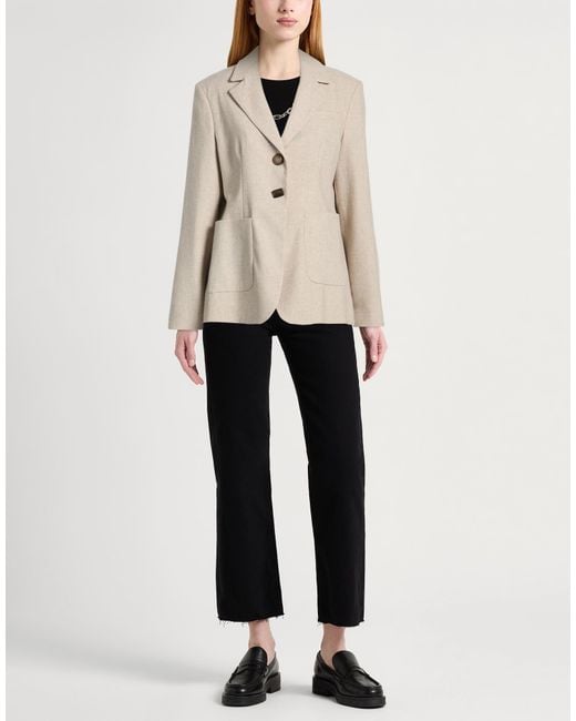 Maliparmi Natural Blazer Viscose, Polyester, Wool, Elastane