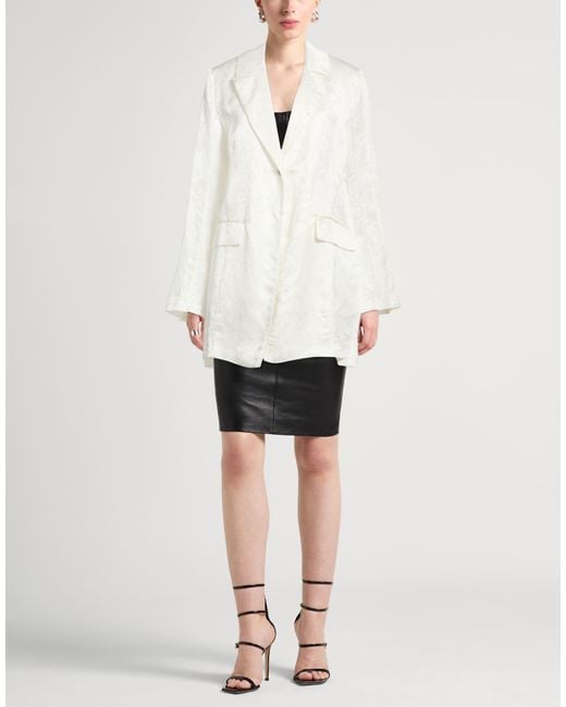 Masnada White Blazer Acetate, Viscose, Linen