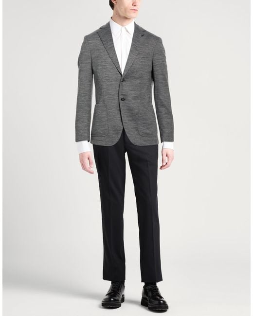 Paoloni Gray Blazer Wool, Acrylic, Polyamide for men