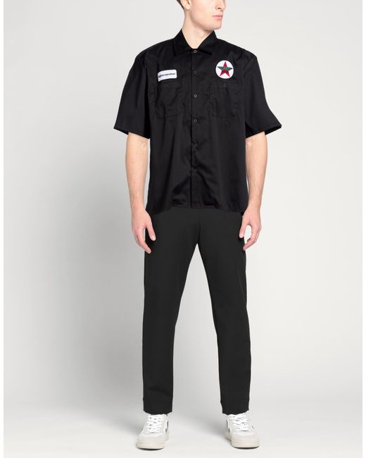 Uniform Experiment Black Shirt Polyester, Cotton for men