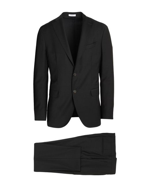 Boglioli Black Suit Wool, Polyester, Elastane for men