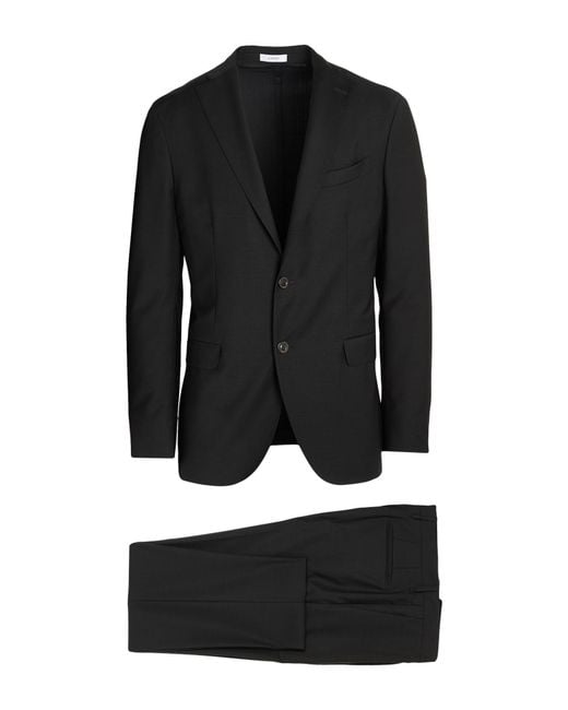 Boglioli Black Suit Wool, Polyester, Elastane for men