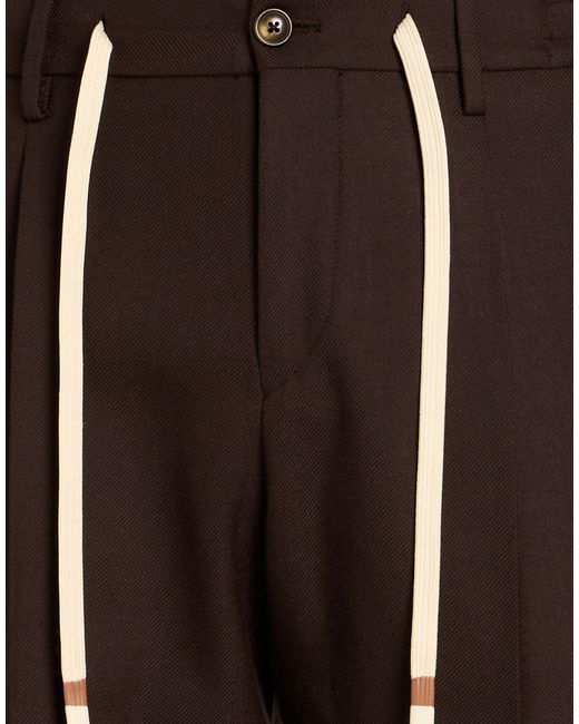 Daniele Alessandrini Brown Pants Polyester, Wool for men