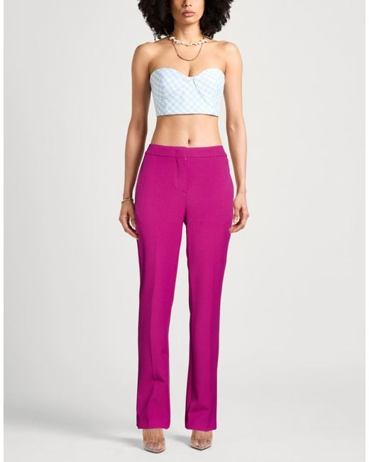 Iceberg Pink Fuchsia Pants Polyester, Viscose, Elastane