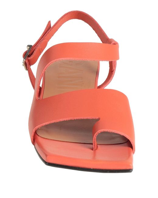 Ganni Red Thong Sandal