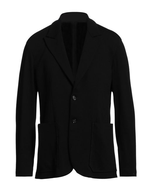 Paolo Pecora Black Blazer Viscose, Polyamide, Elastane for men