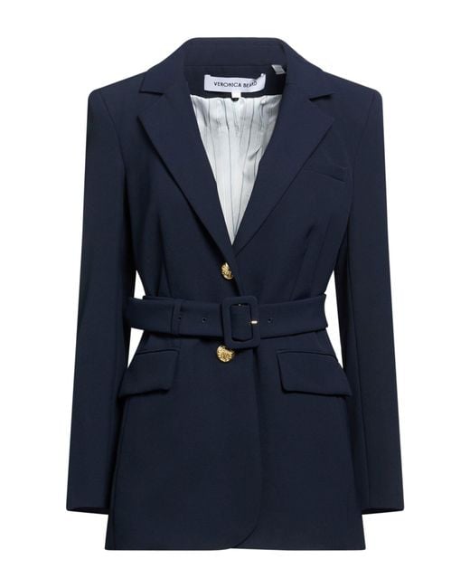 Veronica Beard Blue Blazer Polyester, Elastane