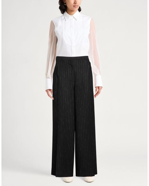 Lardini Black Pants Virgin Wool, Viscose, Polyamide, Metallic Polyester, Cotton