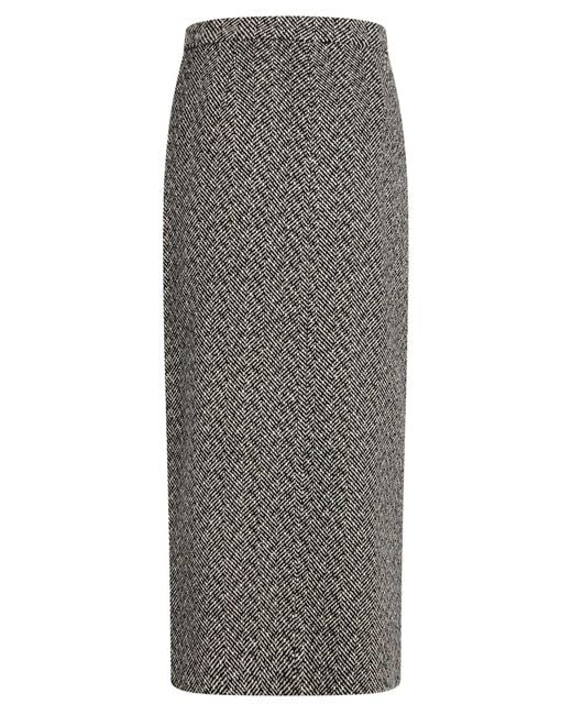 Self-Portrait Gray Midi Skirt