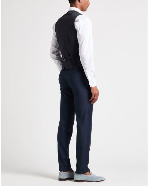 Lardini Blue Midnight Tailored Vest Wool, Linen for men