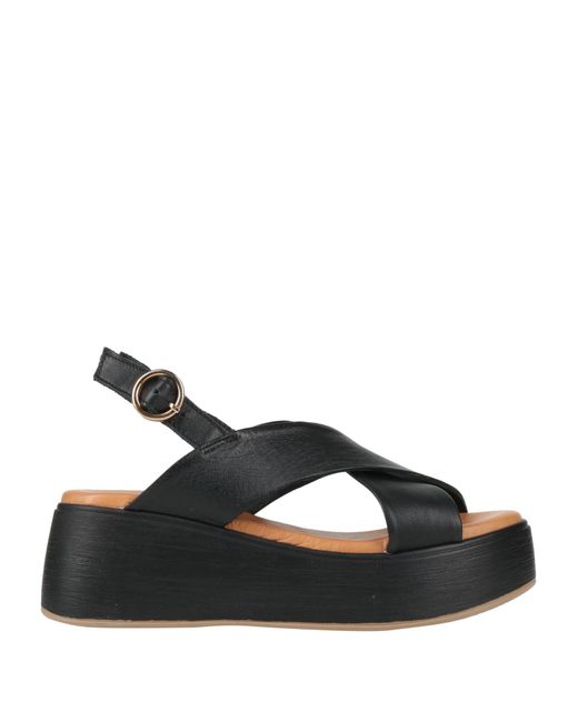 Epoche' Xi Black Sandals Leather