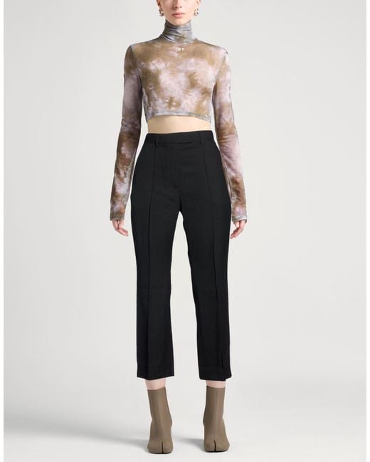 Acne Black Pants Polyester, Wool