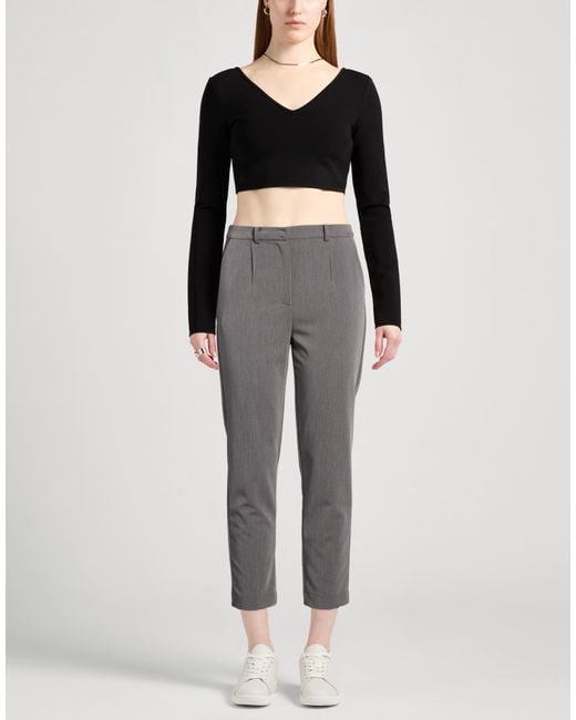 Patrizia Pepe Gray Pants Polyester, Viscose, Elastane