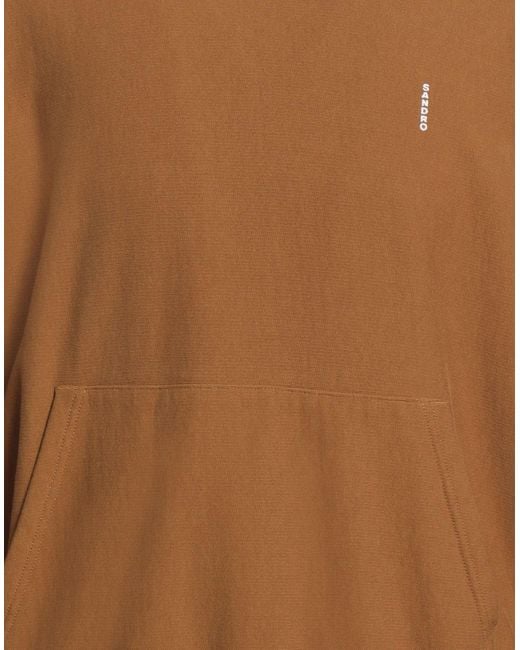 Sandro Brown Camel Sweatshirt Cotton, Elastane for men
