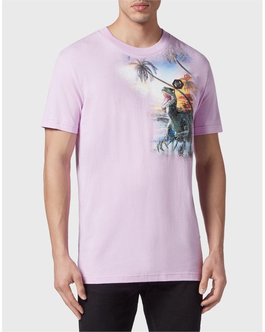 Camiseta Philipp Plein de hombre de color Pink