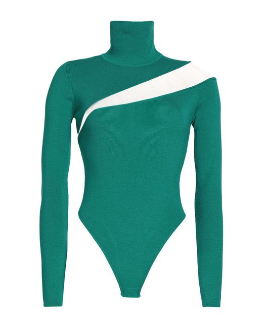GAUGE81 Green Emerald Bodysuit Merino Wool, Polyester