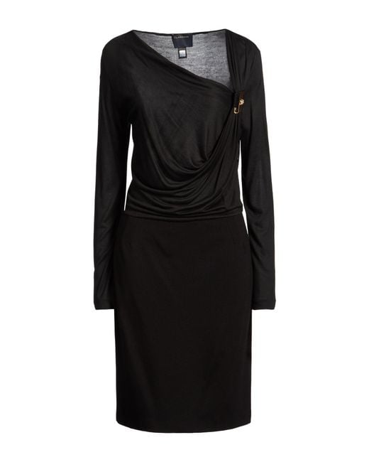 Roberto Cavalli Black Midi Dress Viscose, Polyamide, Elastane