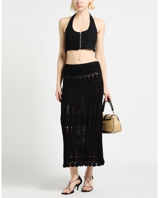 Ballantyne Black Midi Skirt Viscose, Cotton