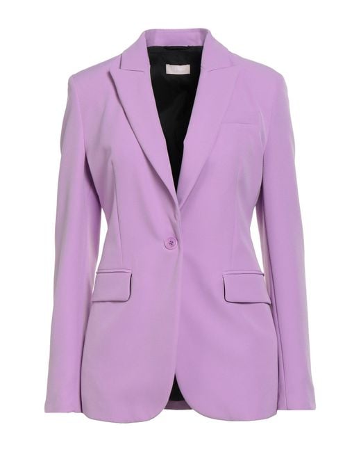 Liu Jo Purple Lilac Blazer Polyester, Elastane