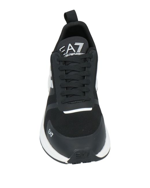 EA7 Black Sneakers Polyester, Thermoplastic Polyurethane, Polyurethane Coated, Elastane for men