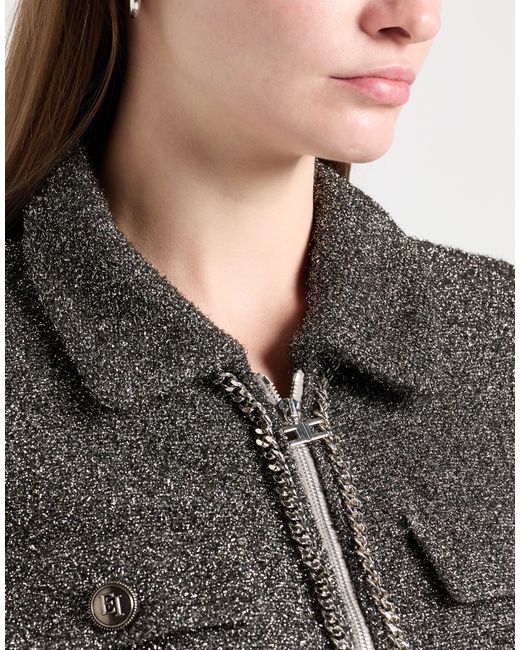 Elisabetta Franchi Black Jacket Viscose, Polyimide, Polyamide, Polyester