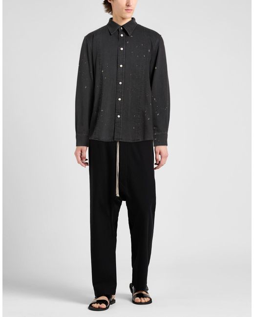MM6 by Maison Margiela Black Denim Shirt Cotton for men