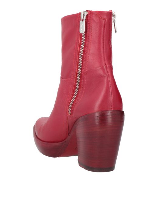 Rocco P Red Ankle Boots