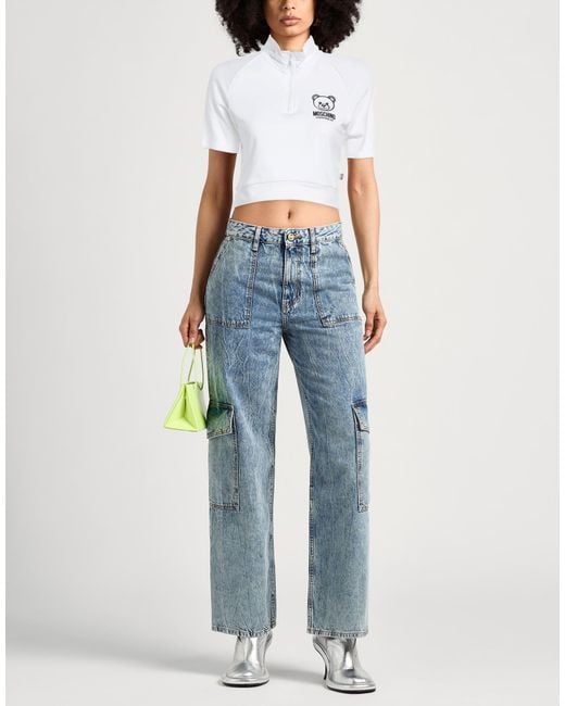 Moschino White T-Shirt Cotton, Elastane