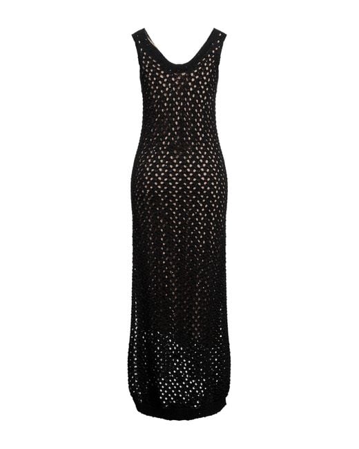 Brunello Cucinelli Black Maxi Dress Cotton, Linen, Silk, Polyamide