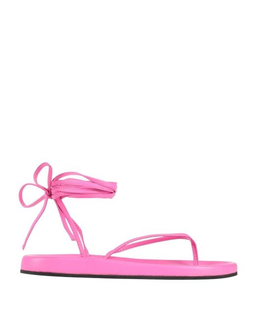 Semicouture Pink Fuchsia Thong Sandal Leather