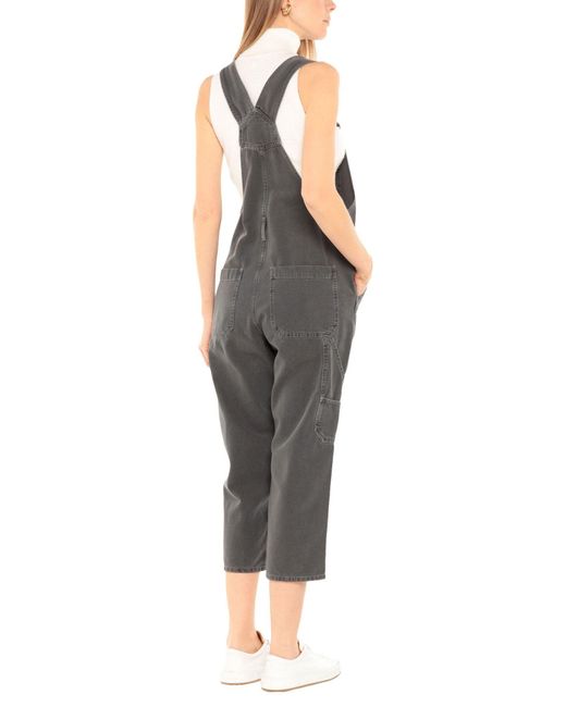 American Vintage Canvas Dungarees in Lead (Grey) - Lyst