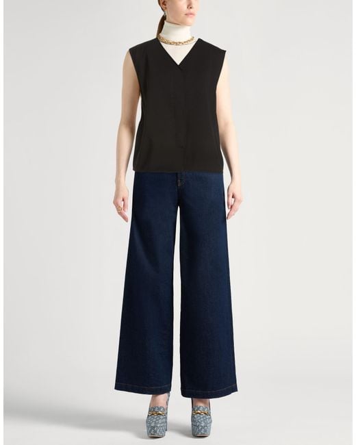 Liviana Conti Black Vest Viscose, Polyamide, Elastane, Polyester