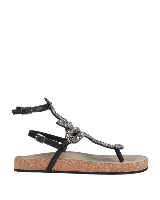 Strategia Black Thong Sandal