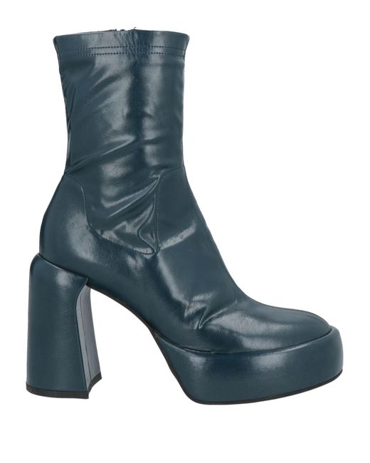 Elena Iachi Blue Ankle Boots Textile Fibers