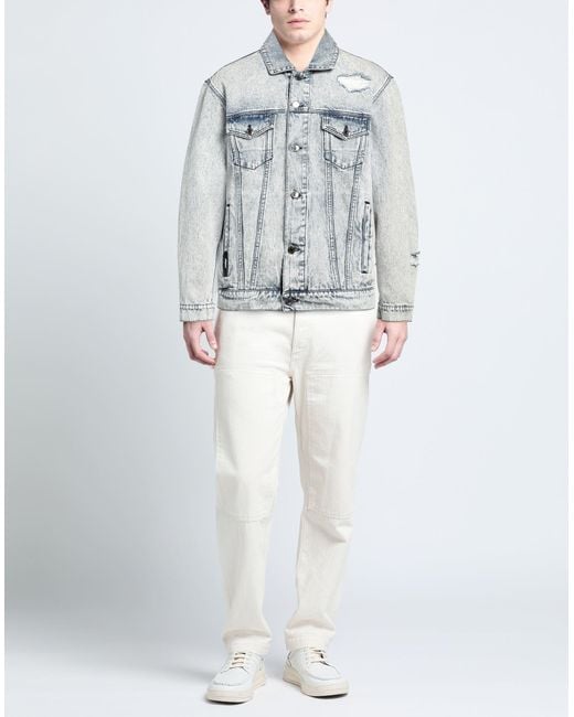 MSGM Blue Denim Outerwear Cotton for men