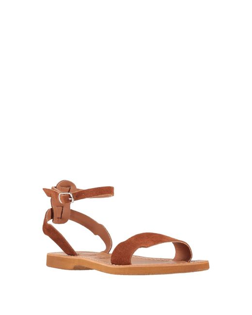 STELLA D'OTRANTO Brown Tan Sandals Leather